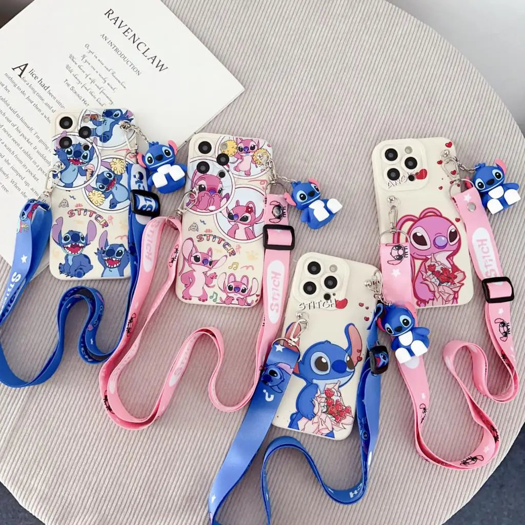 Flower Stitch Case with Holder Rope for iPhone